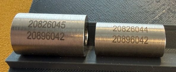 Laser marked part 28